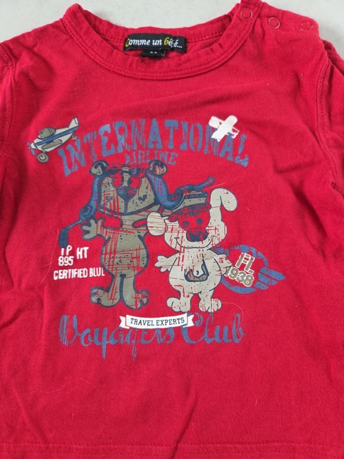 Lot de 2 T-shirt manches longues 18 mois zara comme un bébé - photo numéro 5