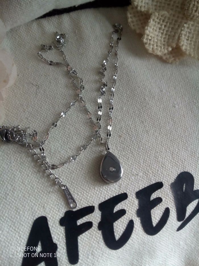 Collier bohème argenté avec zircon - photo numéro 3