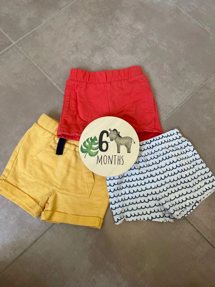Lot 3 shorts souples tex orchestra 6 mois garçons