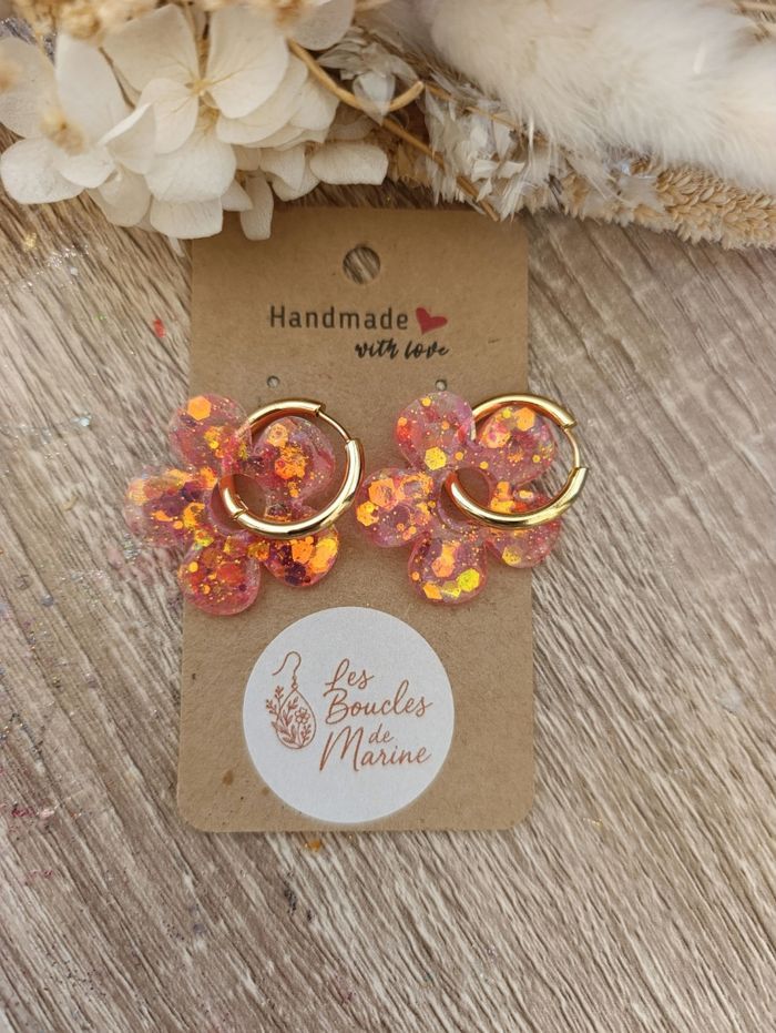 Boucles d'oreilles en résine
