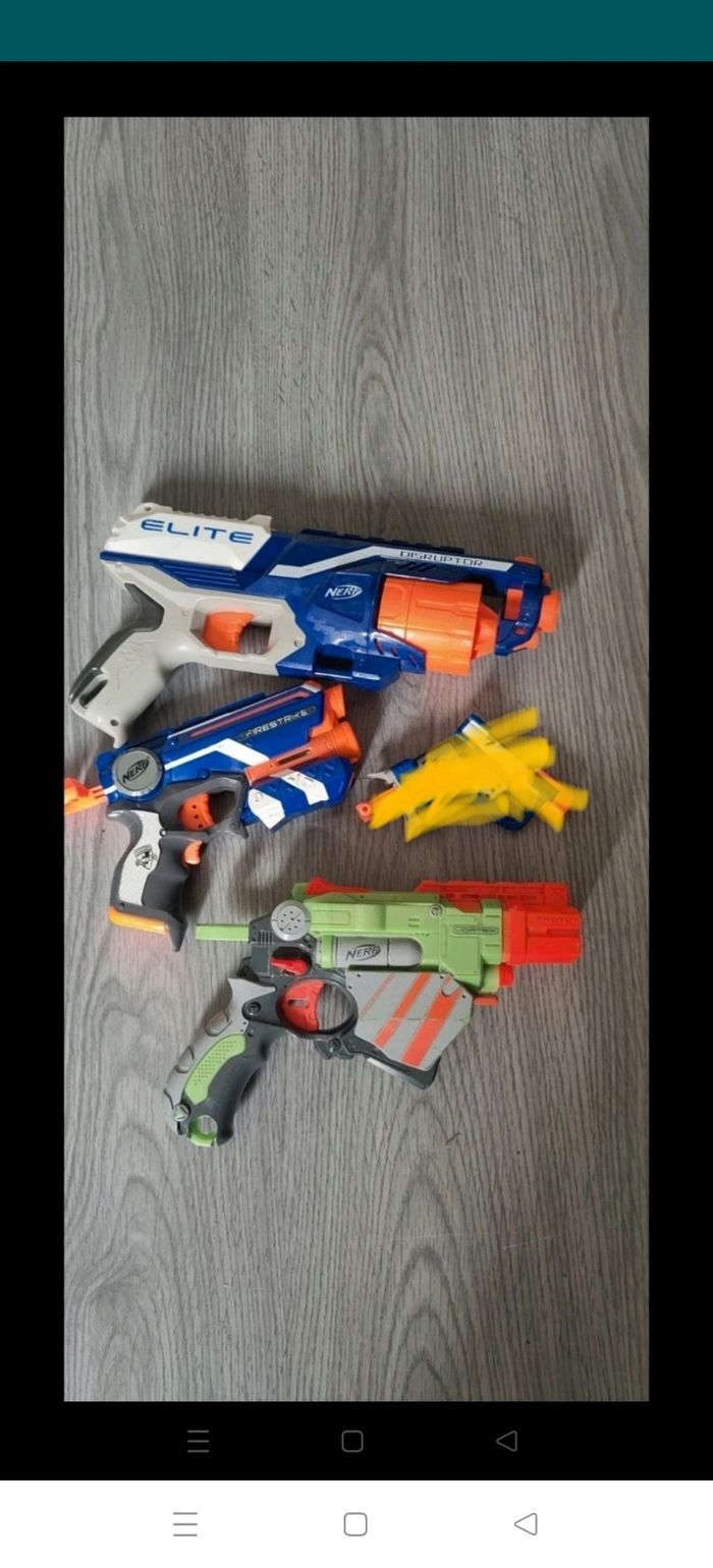 Lot 3 jouets pistolets nerf - photo numéro 4