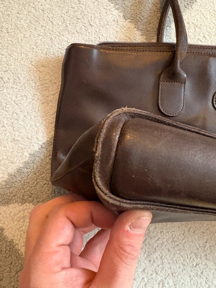 Sac à main en cuir marron vintage - photo numéro 5