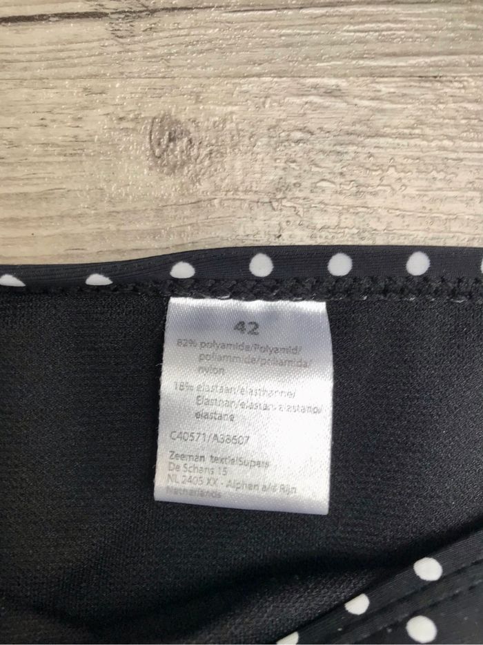 Maillot de bain Taille 42 bikini 2 pièces à armatures Zeeman noir blanc imprimé à pois - photo numéro 5