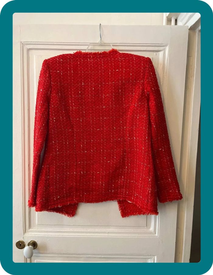Veste longue en tweed rouge taille 36 - Iro - photo numéro 5