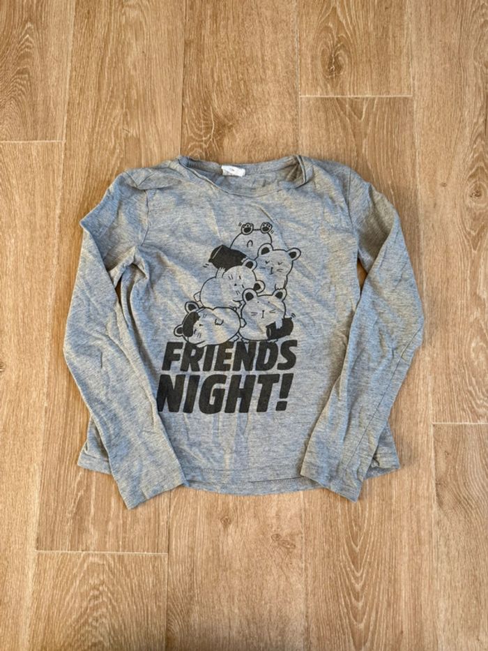 🎀 T-shirt manche longue gris 9-10 ans fille