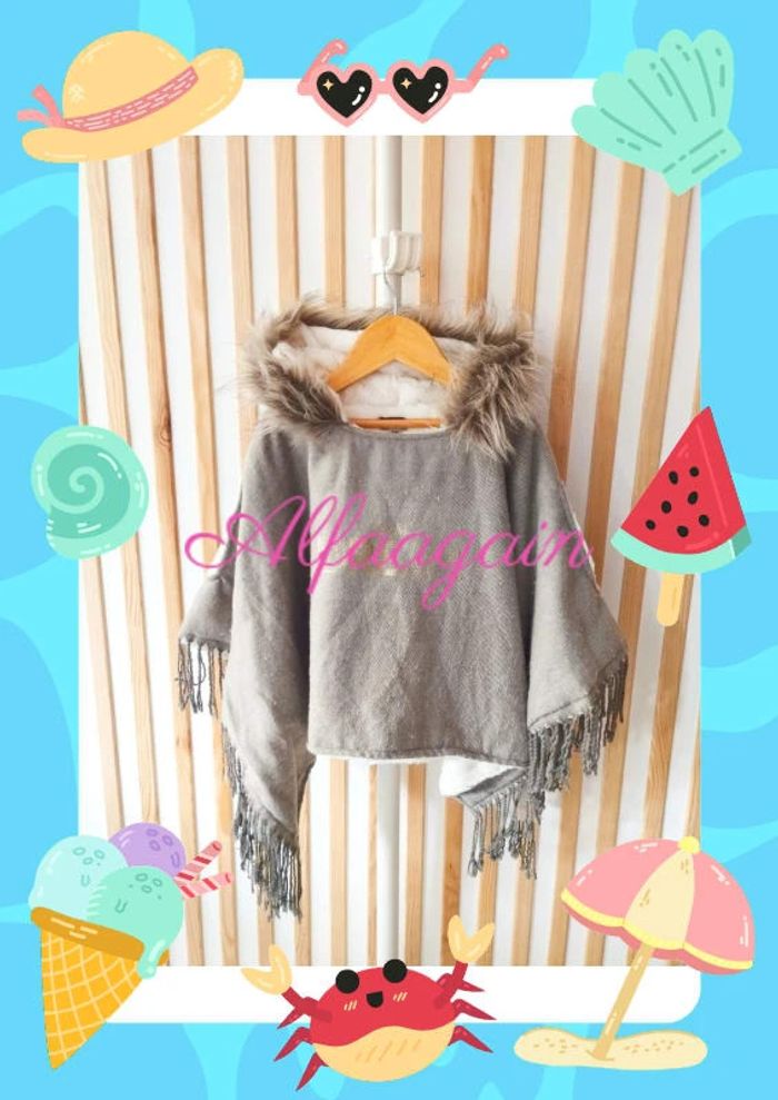 Poncho IKKS dreams T2 gris