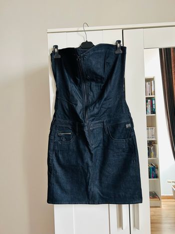 Robe en jean bustier marine G-Star Taille L
