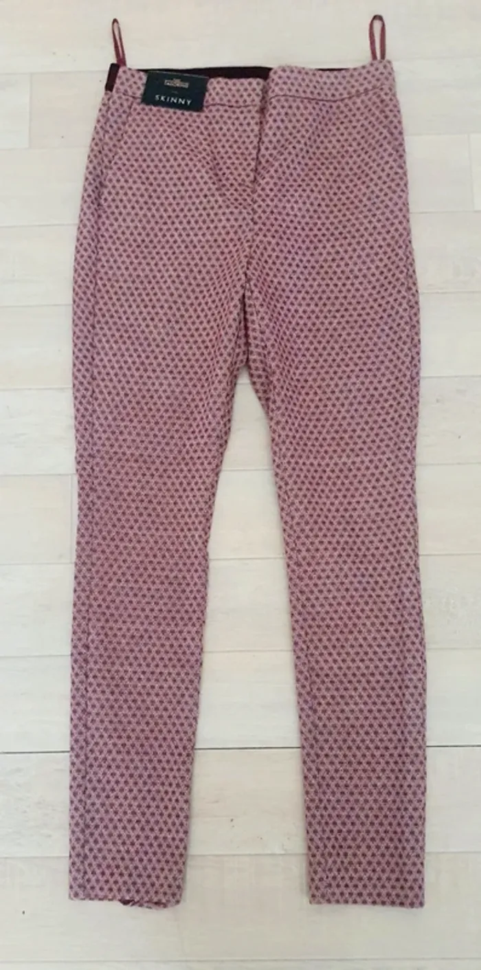 Pantalon Next Skinny bordeaux motif
