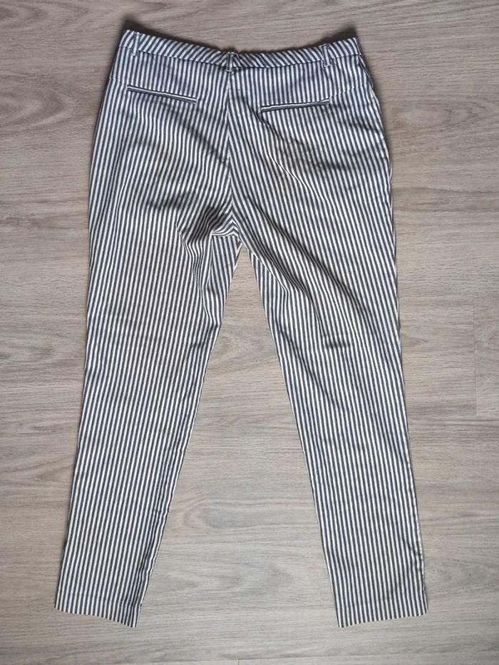 Pantalon carotte rayé blanc gris / Scotch & Soda - 36/S à 38/M - photo numéro 11