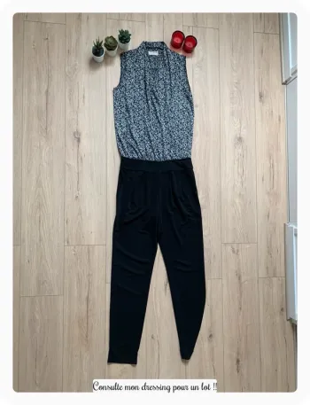 Combi pantalon noir et motif