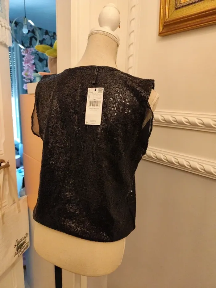 Blouse sans manches sequins Mango S neuve - photo numéro 2