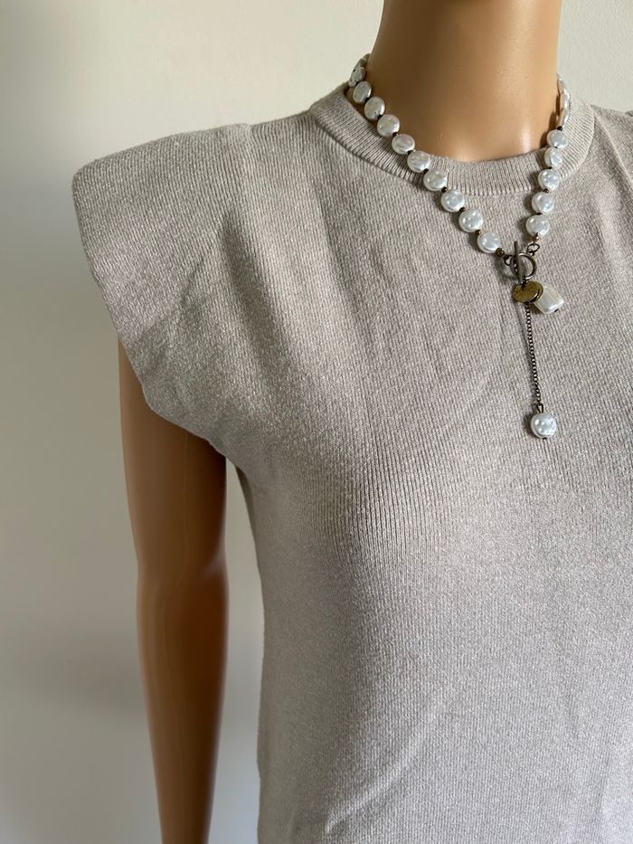 Robe pull beige sans manches Morgan taille S TBE - photo numéro 4