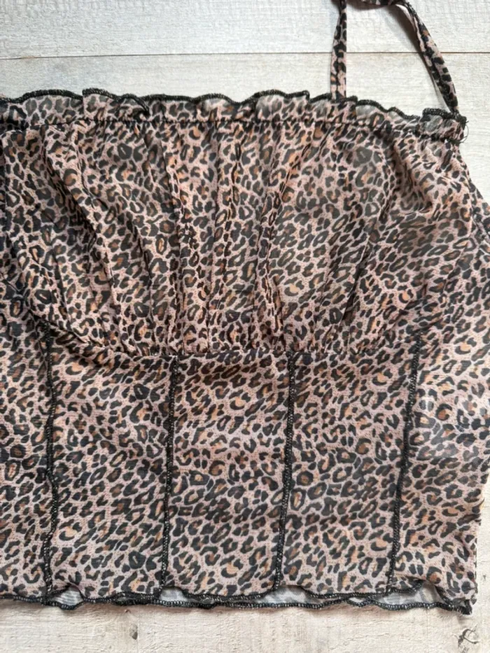 Débardeur crop top léopard transparent – Taille XS - photo numéro 3