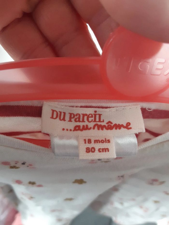 Ensemble Bébé fille 18 mois DPAM salopette velours et pull - photo numéro 16