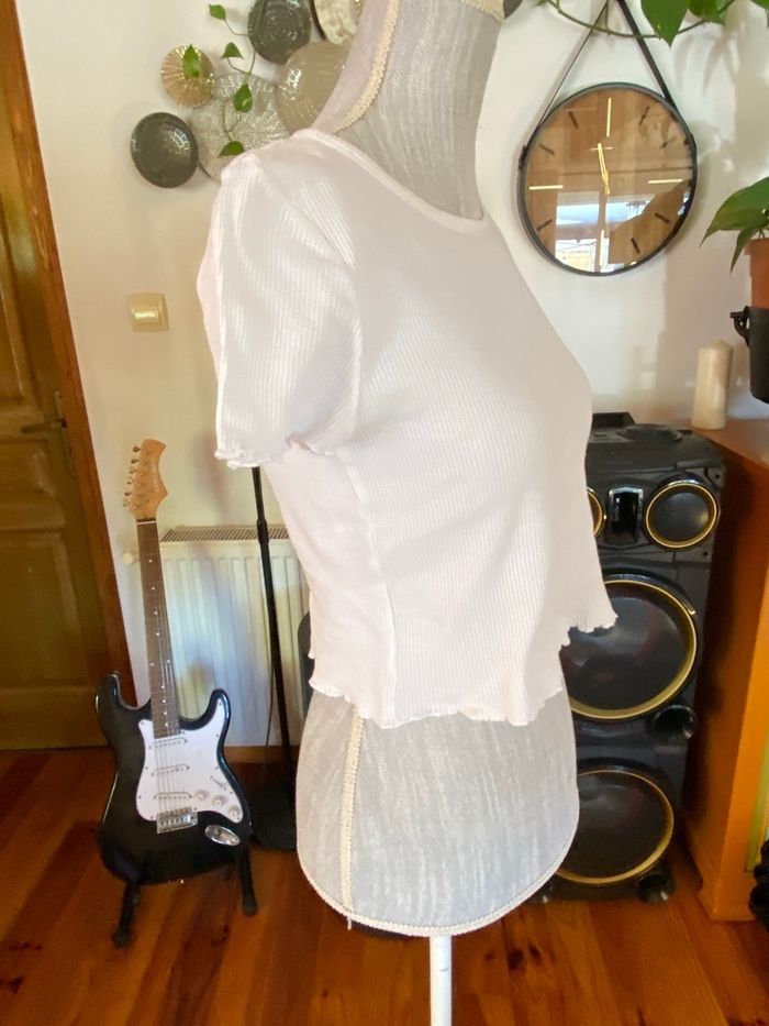 🤍 Top blanc côtelé Jennyfer - photo numéro 3