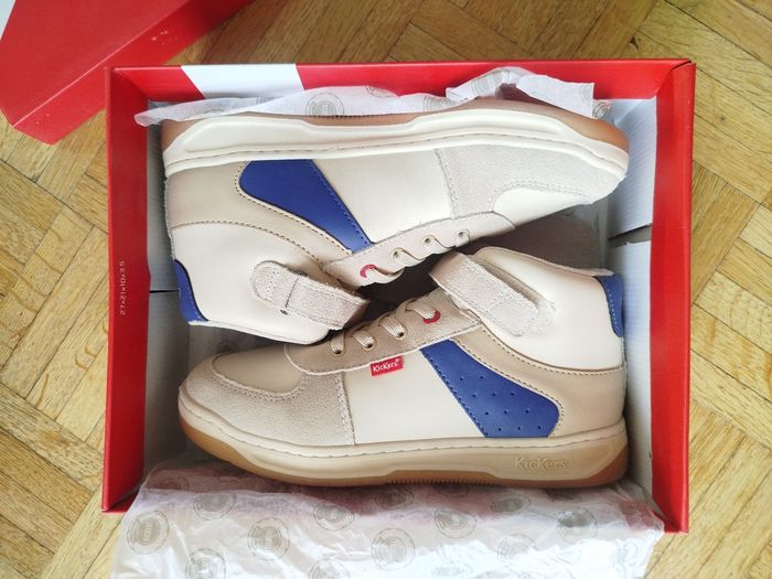 Chaussures sneakers baskets kickalien garçon beige 34 kickers neuf - photo numéro 8