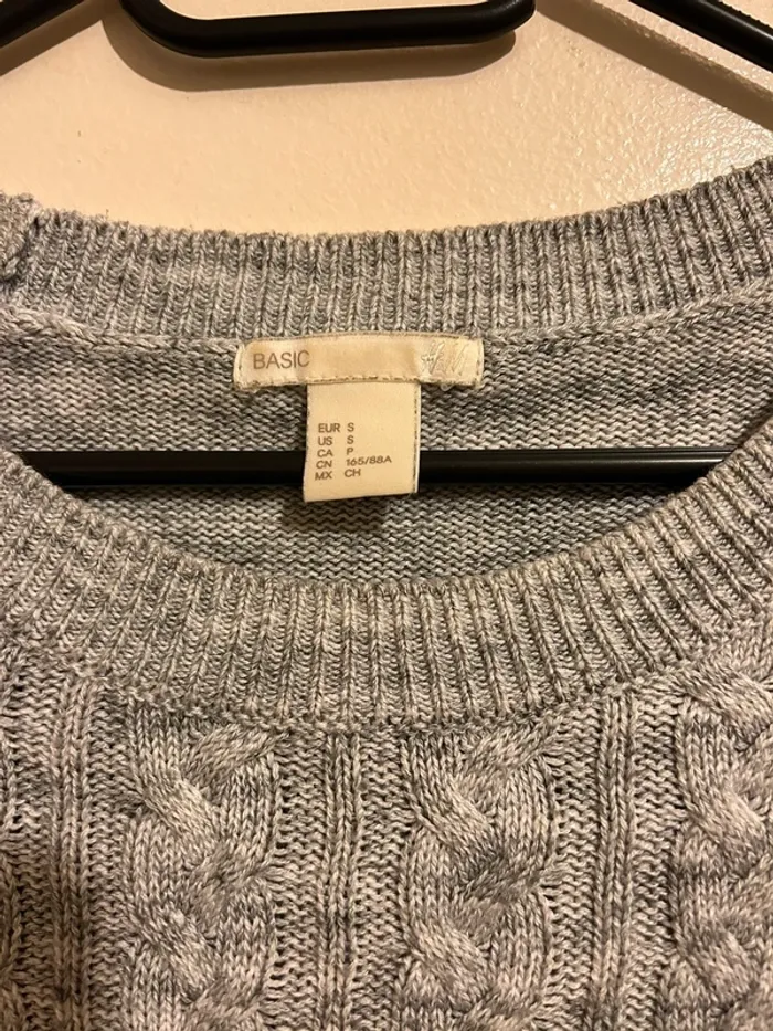 Pull gris chiné - photo numéro 3