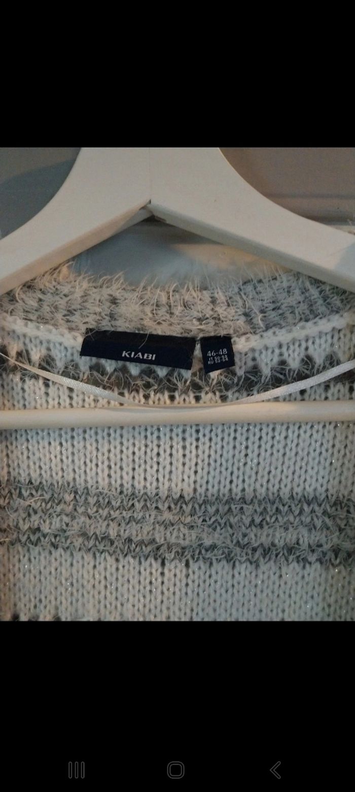 Gilet blanc et gris long taille 46 - photo numéro 6