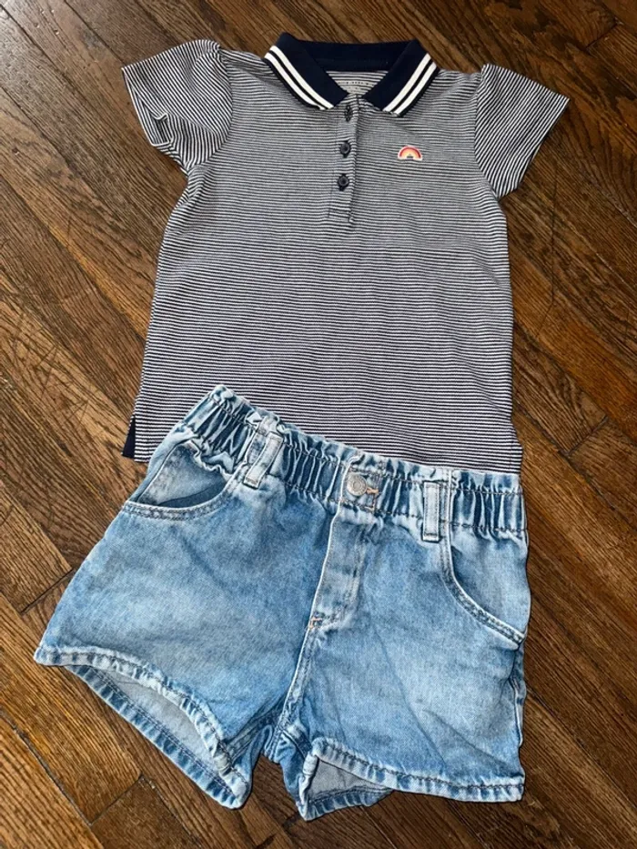 polo monoprix et short H&M 4 ans