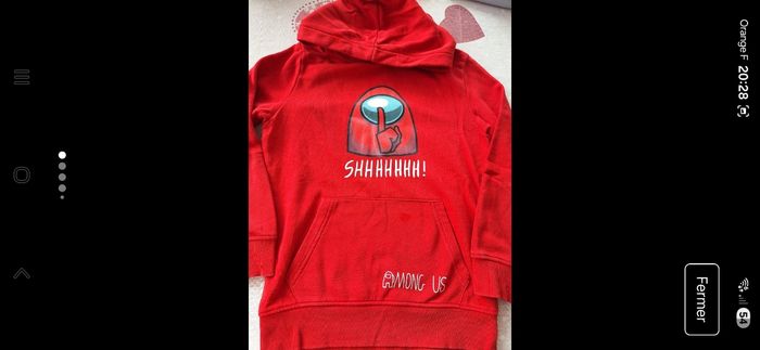 Pull capuche Among Us 8/10 ans