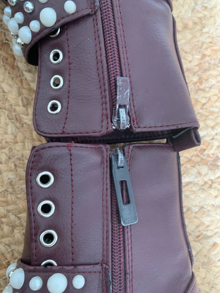 Bottes bordeaux avec perles 32 - photo numéro 4