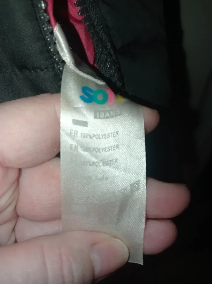Manteau enfant fille réversible rose et gris foncé - photo numéro 6