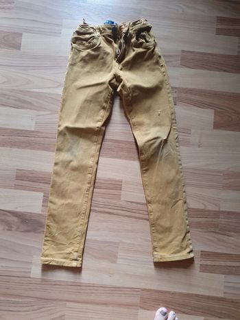 Jean skinny okaidi moutarde 8 ans