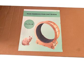 Roue d exercice en bois pour chat, tapis de course 75 x 32 x 80 cm