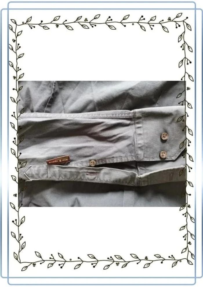Chemise slim bleu "Daddy&son",col vieilli, taille S, bon état - photo numéro 6
