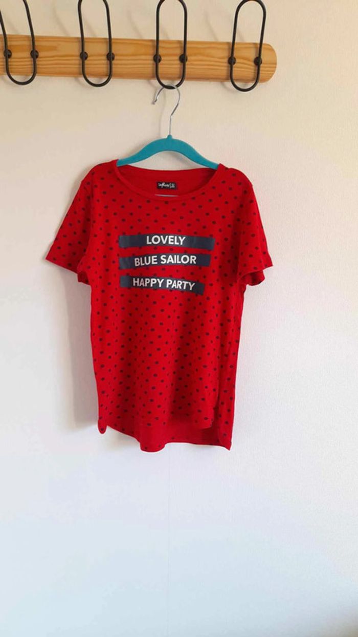 Tee-shirt rouge manches courtes 12 ans