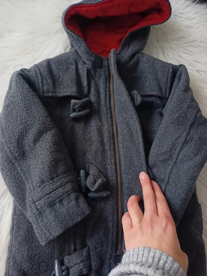 Parka duffle-coat gris à capuche 4 ans - 102cm - photo numéro 2