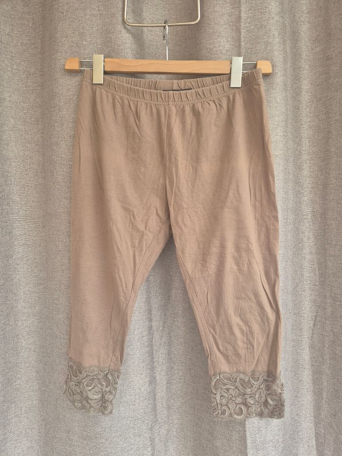 Legging court (corsaire) marron Esmara - Taille 42/44 - Détails dentelle