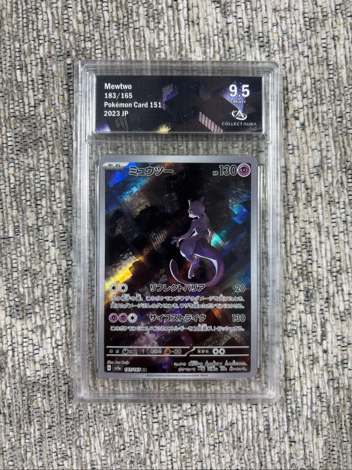 Carte Pokémon Japonaise Mewtwo 183/165 Gradée Collect Aura 9.5