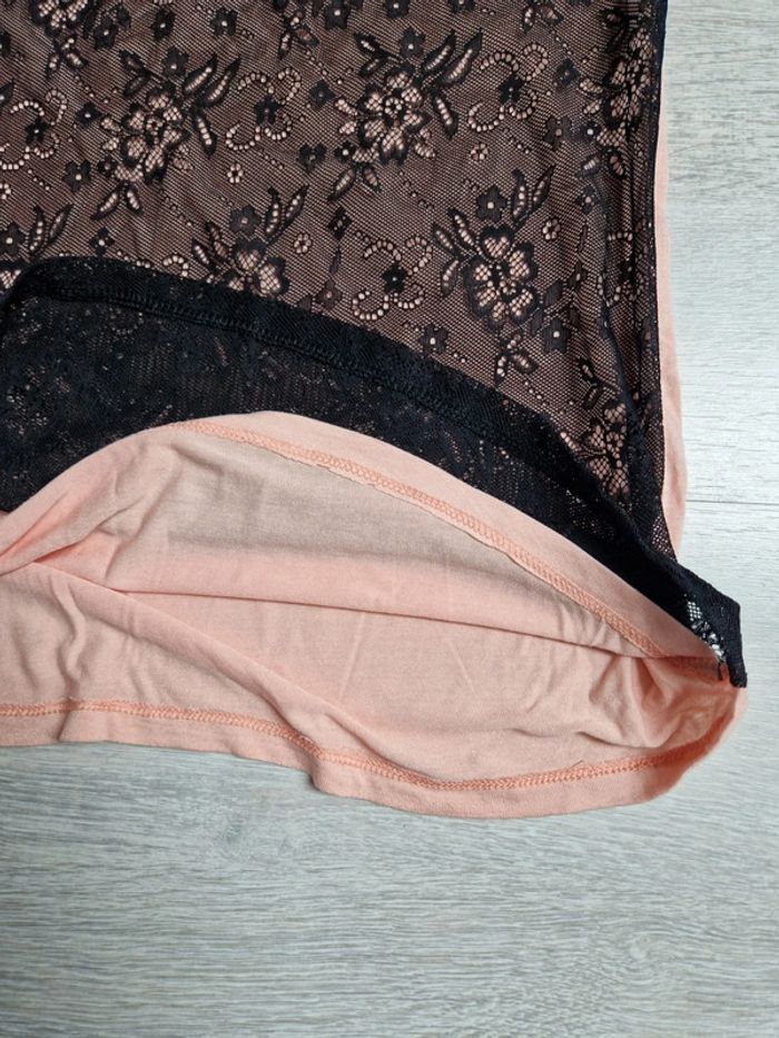 Débardeur promod XS neuf avec étiquette rose et noir effet dentelle - photo numéro 5