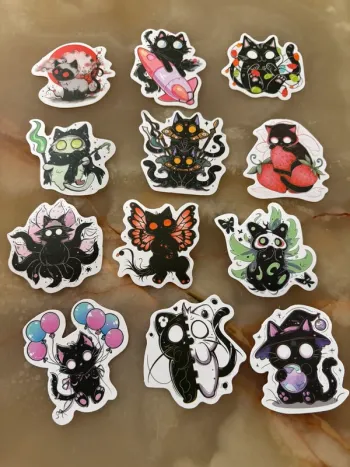 Stickers chats gothique 12 pièces