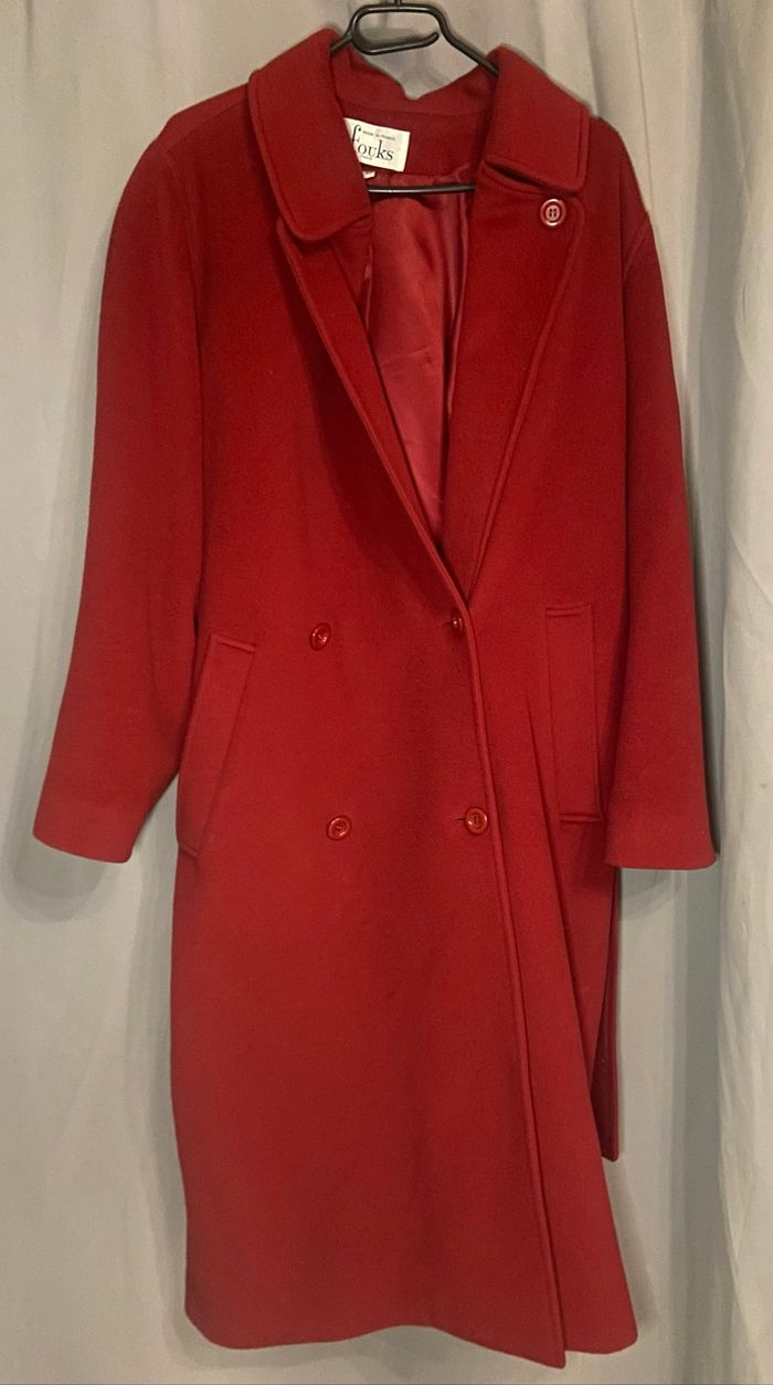 Manteau long »Fousk »rouge sombre