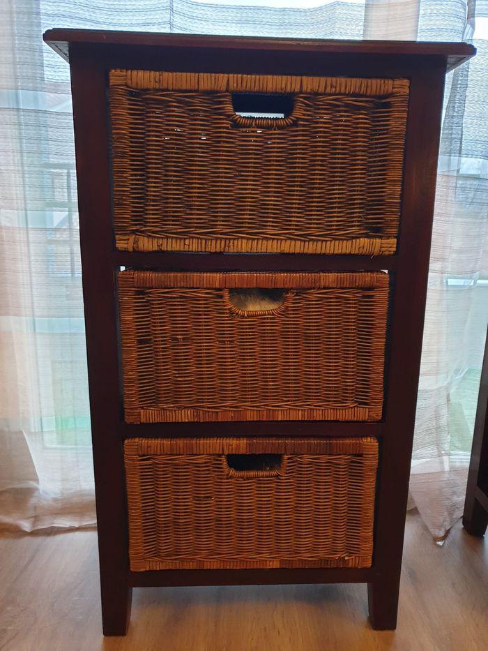 lot 2 CHIFFONNIERS 3 Tioirs en Rotin Indonésien - photo numéro 6