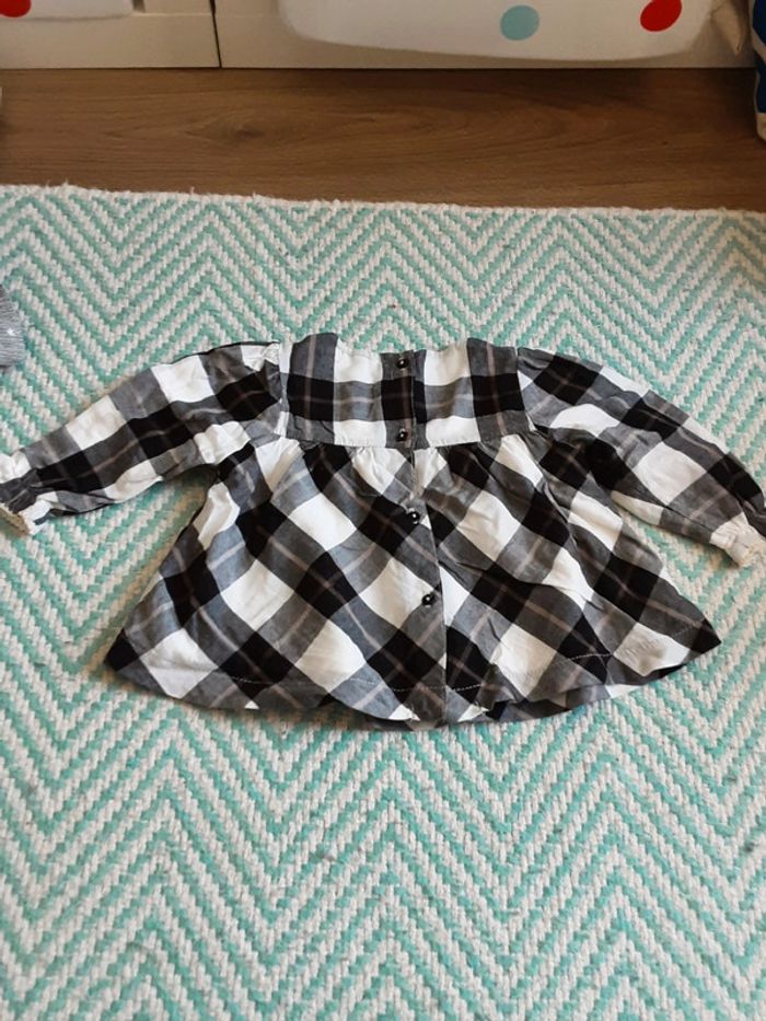 Chemise ecosse doublé hiver T. 6 mois - photo numéro 3