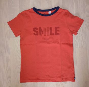 Tee-shirt orange pêche motif Smile
Okaïdi 
T. 8 ans