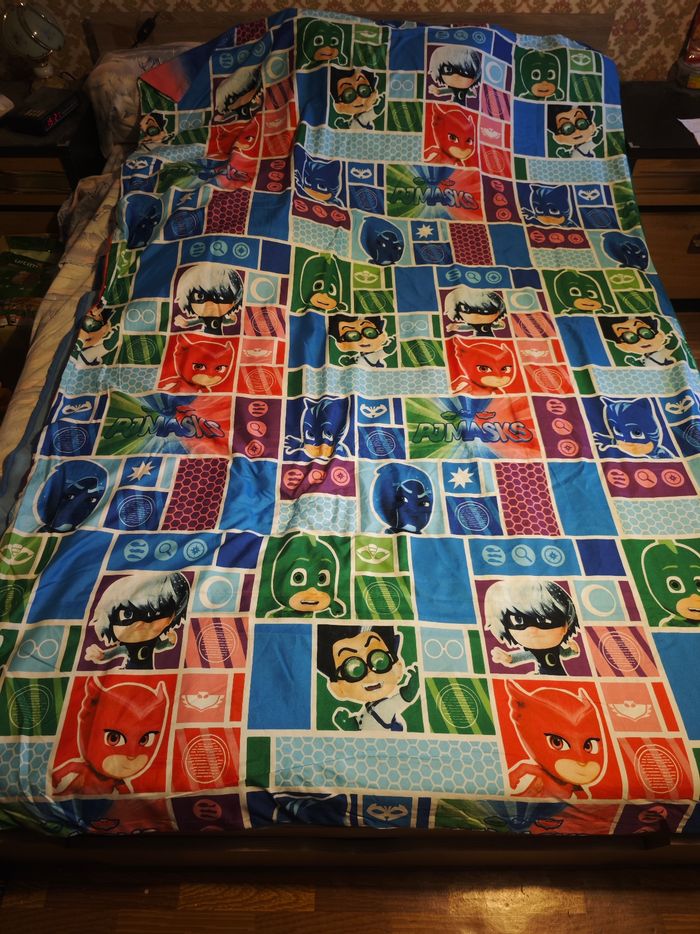 Housse de couette + taie d'oreiller 1 personne pyjamask - photo numéro 2