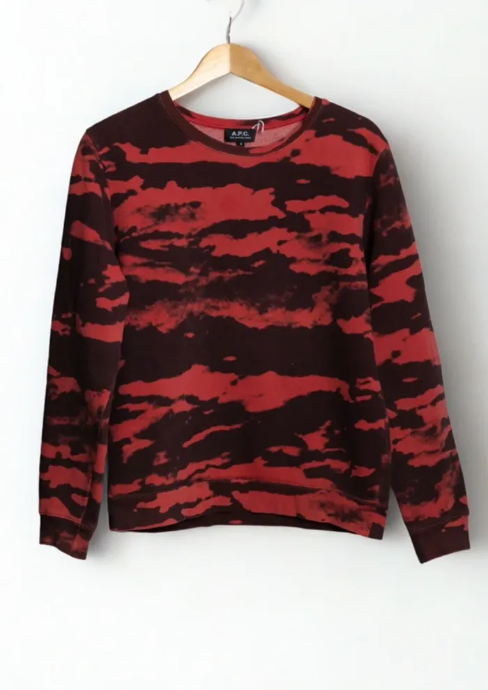 Sweatshirt tie & dye rouge et noir A.P.C. Taille S