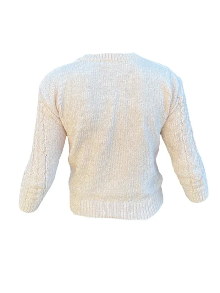 Pull en laine Poof Girl beige enfant Taille 10-12 ans Neuf - photo numéro 2