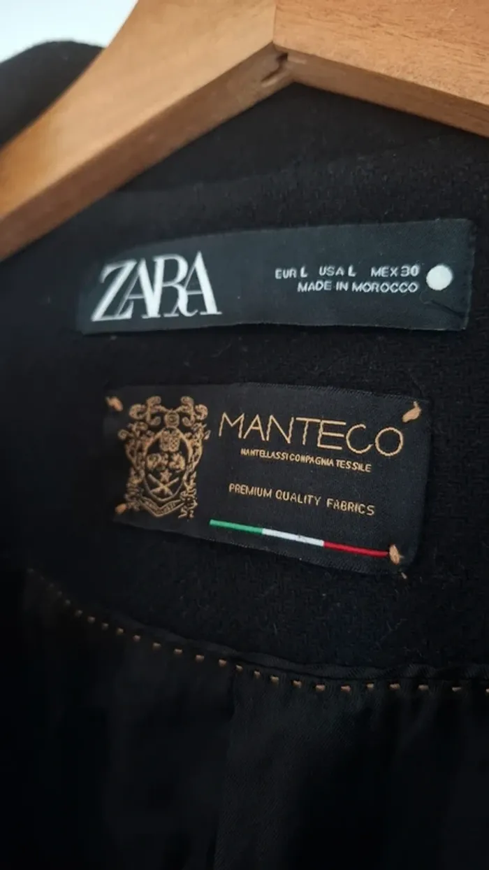 Manteau en laine premium Zara Manteco 75% laine – Pièce premium d’exception - photo numéro 5
