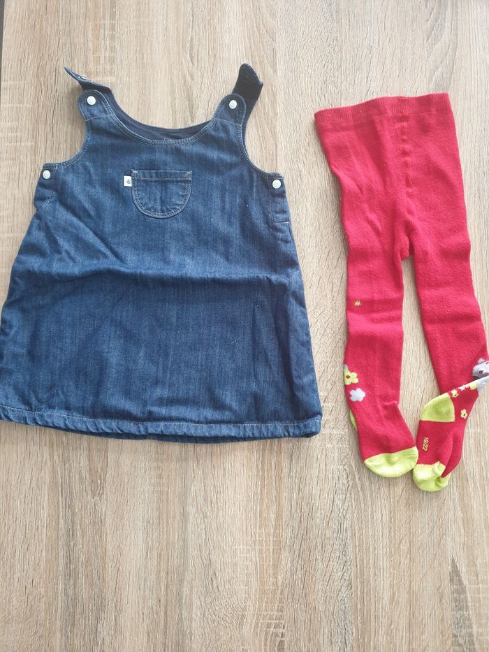 Robe en jean +collant