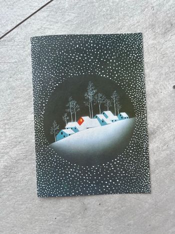 Papier postal avec enveloppe par avion village