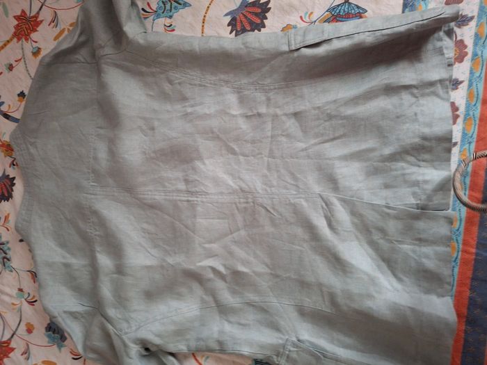 Saharienne "APARA" 100% lin, bleu ciel raffiné taille 40 - photo numéro 8