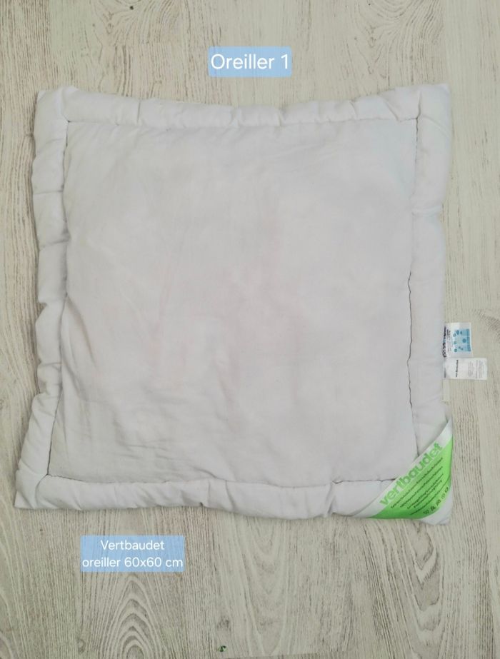 Oreiller plat bébé blanc 60x60cm - Vertbaudet