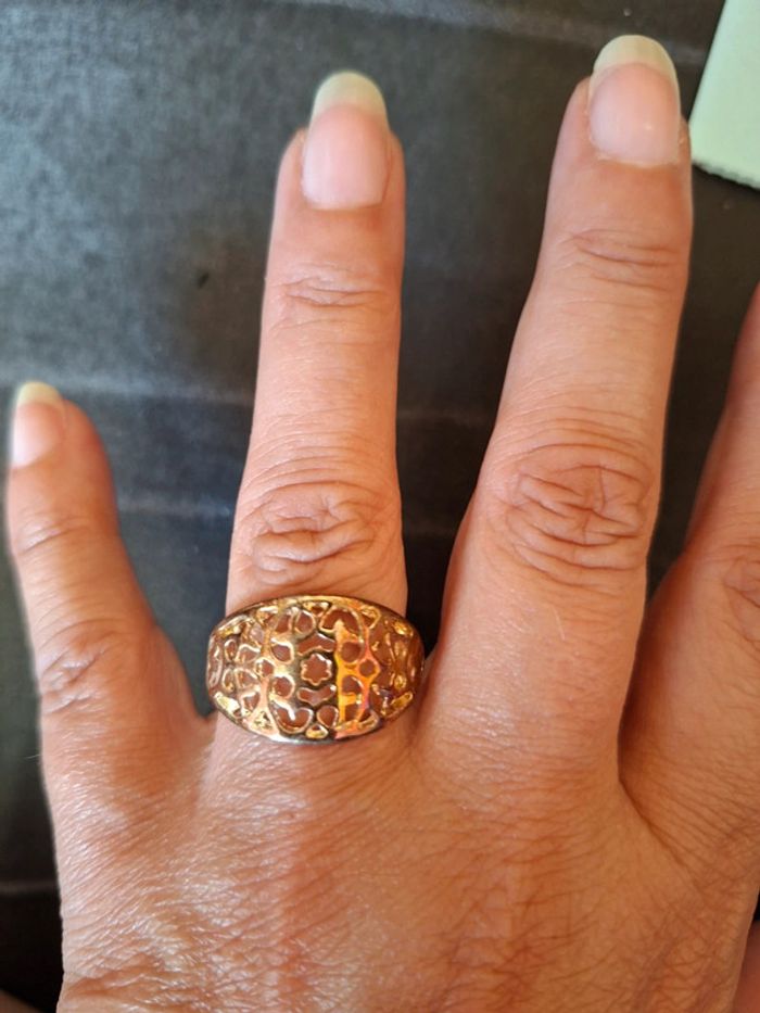 Bague Victoria "Feuille" Ionisée Café - Comme Neuve - Garantie à Vie - photo numéro 3