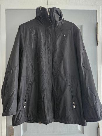 Manteau imperméable à capuche femme - Taille 42 / XL - MS Collection - Noir