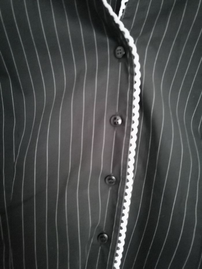 Chemise noir à rayures blanches pour femme - à manches longues - Taille S - Mara Camicie - photo numéro 10